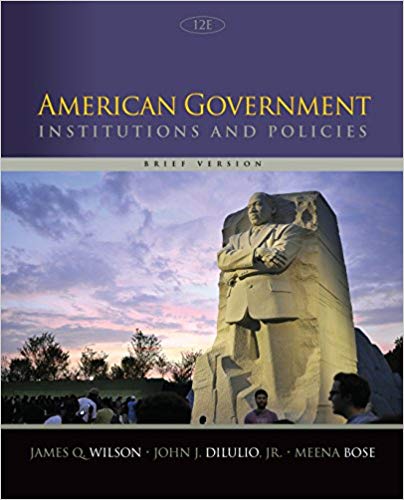 Test Bank For American Government Institutions and Policies